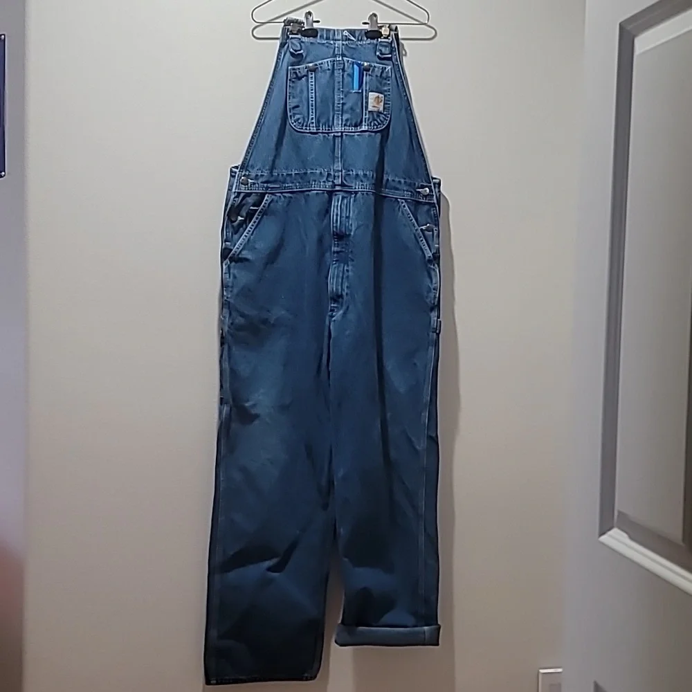carhartt Men Vintage Workwear Overalls Loose Fit Carpenter Blue Jean 42x32 EUC - Picture 16 of 16
